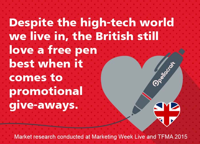 British still love a freebie pen best. 