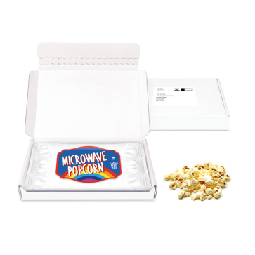 Mini White Postal Box - Microwave Popcorn - PAPER LABEL