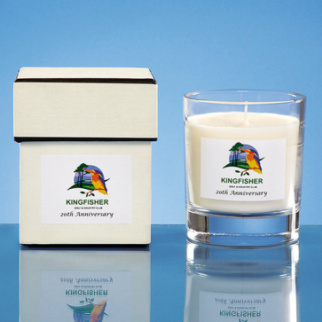 240g Clear Glass Scented Candle in a Lidded Gift Box