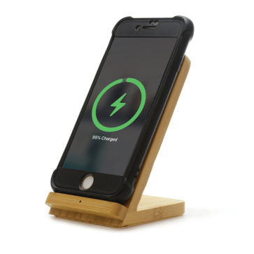 Wireless Bamboo Phone Stand