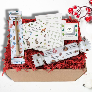 Plantable Christmas Gift Set-Including Pen, Calendar, Chocolate and Cracker