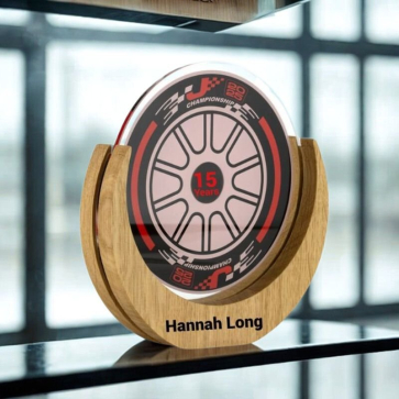 Oak With Recycled Acrylic Rising Cresent Award