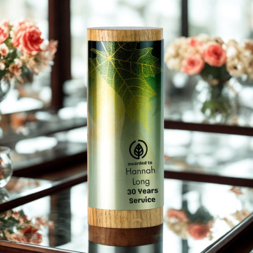 Oak Pillar Award with Metal Wrap (Large)