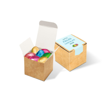 Eco Kraft Cube - Foiled Chocolate Eggs
