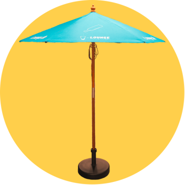 2m Wooden Parasol