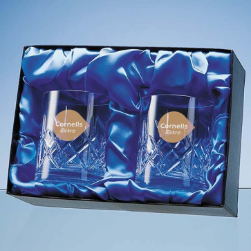 Whisky Tumbler Pair Satin Lined Presentation Box