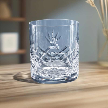 Blenheim 400ml Lead Crystal Panel Whisky Tumbler