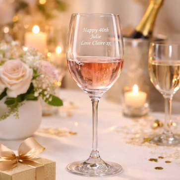 Single Diamante Petit Wine Glass with Heart Design and Gift Box