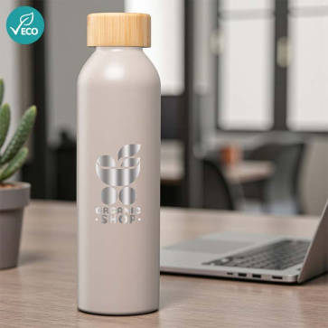 Eden Water Bottle 590ml made from Recycled Stainless Steel with a Bamboo Lid