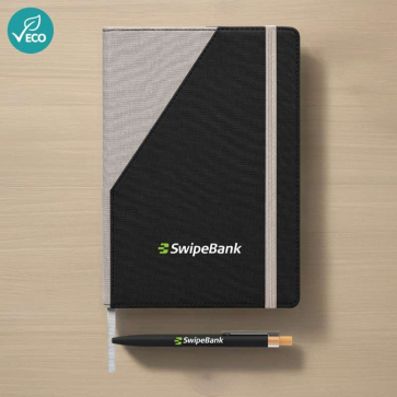 Xanadu Recycled PU Two-Tone Refillable Notebook and Pen Set - A5