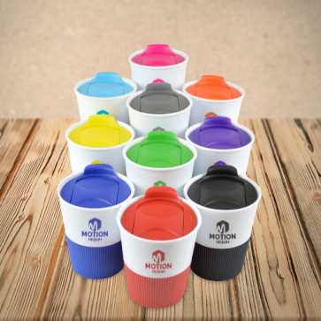 Rubber Based Plastic Take Out Mug 330ml