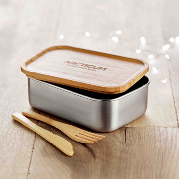 Savanna Stainless Steel and Bamboo Lunch Box