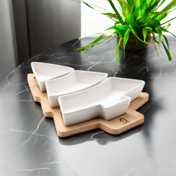 Tree Shaped Bamboo Serving Platter 