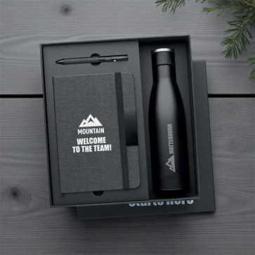 Luxury 3 Piece Gift Set with Pen, Bottle and Notebook