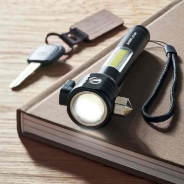 Torch with Emergency Hammer and Seat Belt Cutter