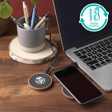 W13 10W Wooden Wireless Charging Station