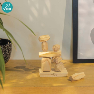 Wooden Balancing Rocks in Pouch
