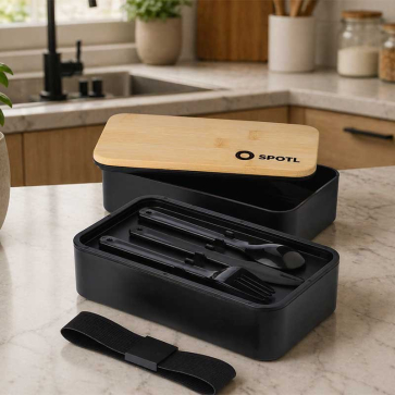 Double Lunch Box with Bamboo Lid