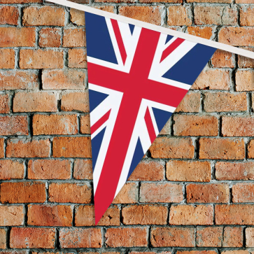 Celebrations Union Jack Triangular Bunting - 7m (25 Flags) PVC For VE Day & Parties