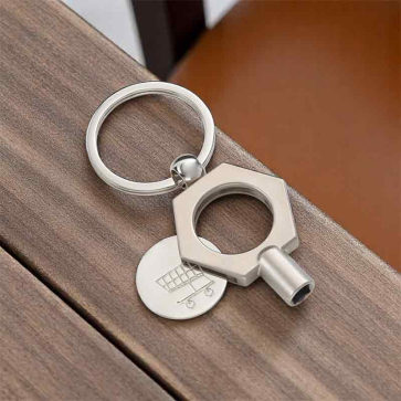 Key Ring with Radiator Key and Trolley Coin