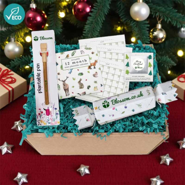Plantable Christmas Gift Set-Including Pen, Calendar, Chocolate and Cracker
