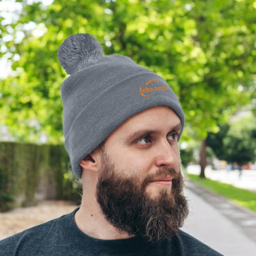100% Acrylic Knit Classic Beanie With Turn Up And Bobble