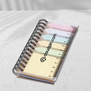 Spinner Spiral Notebook With Coloured Sticky Notes
