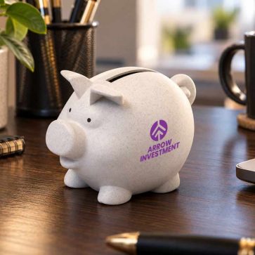 Bamboo Plastic Piggy Bank