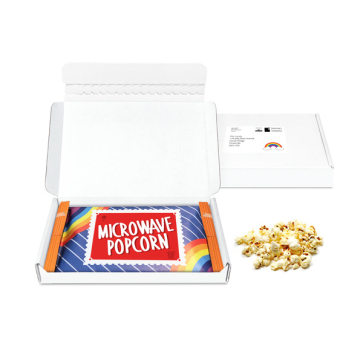 Mini White Postal Box - Microwave Popcorn - PAPER LABEL