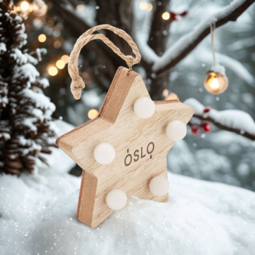 Wooden LED Star Ornament