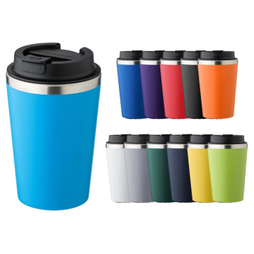 Coloured Stainless Steel Double Walled Travel Mug 350ml