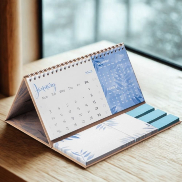 Kraft Wiro Calendar Pod with Full Colour Printing