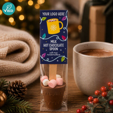 Milk Hot Chocolate Spoon with Mini Marshmallows