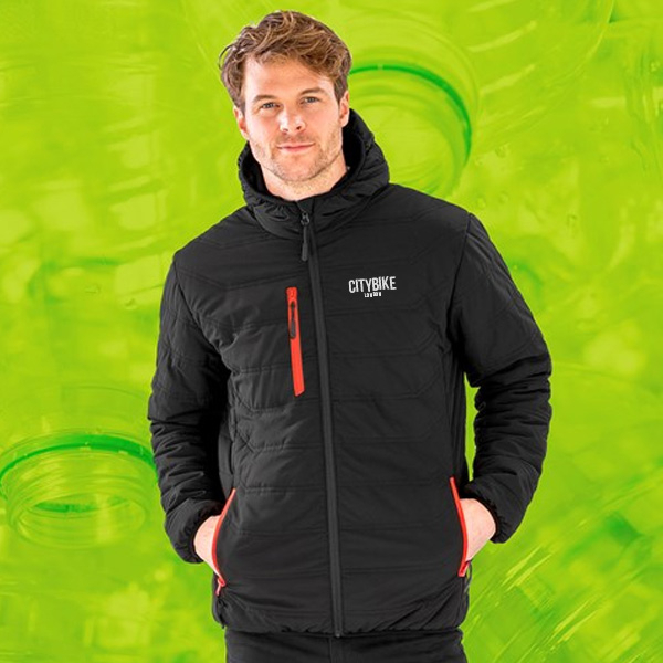 Recycled Black Compass Padded Winter Jacket Pellacraft