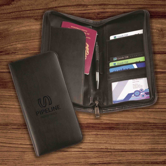 Balmoral Bonded Leather Deluxe Zipped Travel Wallet Pellacraft