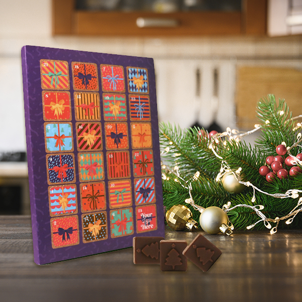 A4 Advent Calendar Vegan Dark Chocolate Bespoke 71 Cocoa 3D