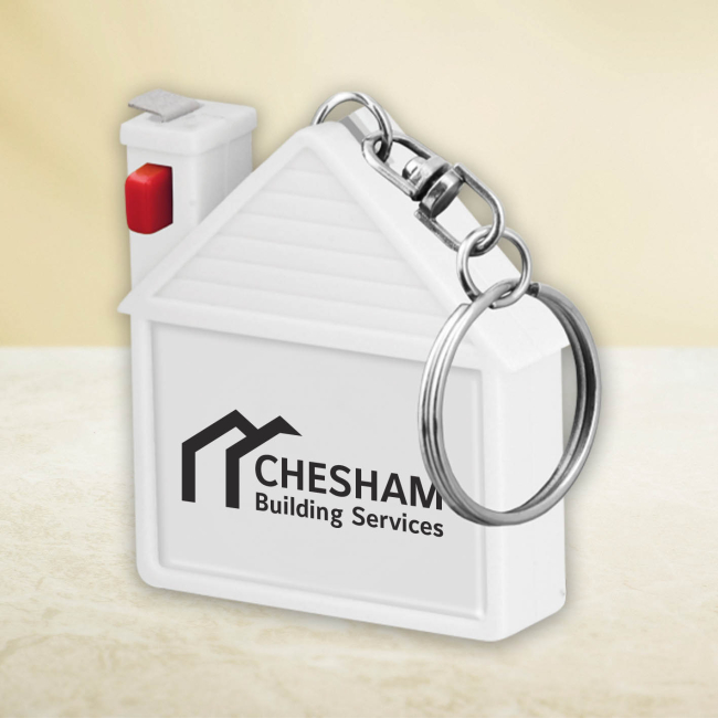 Spring Tape Measure (Keyring Design) 60 Inch / 150 Cm Red