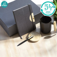 Laura A5 Hard Cover Notebook, Ballpoint Pen, Mug 480ml and Coaster Gift Set 