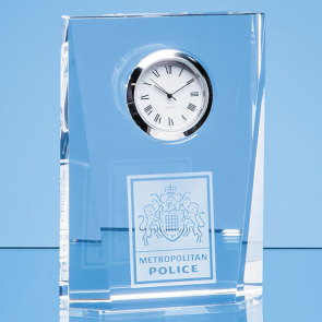 Optical Crystal Bevelled Rectangle Clock