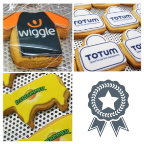 8cm x 8cm Bespoke Iced Logo Shaped Biscuit