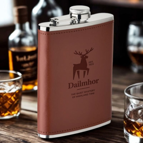 Slim Hip Flask with PU Cover 200ml