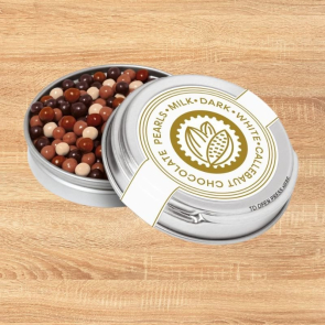  Caviar Tin - Chocolate Pearls - Silver 