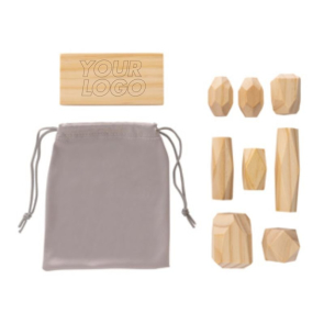 Wooden Balancing Rocks in Pouch