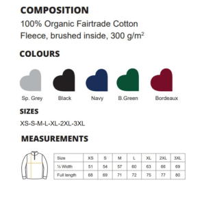 Fairtrade & Organic Unisex Quarter Zip Sweatshirt