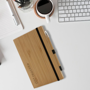 Sustainably Sourced Bamboo Notebook and Infinity Pencil Set