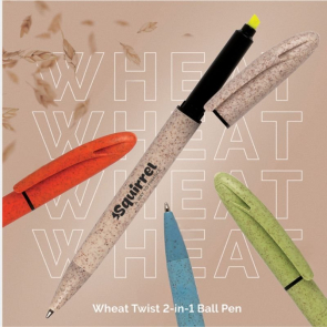 Wheat Twist 2 in 1 Pen and Highlighter