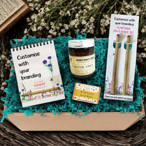 Plantable Gift Set- Including Pen and Pencil set, Candle, Notebook and Seed Balls
