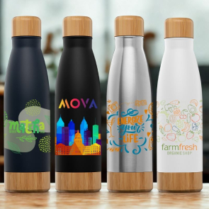 Ibiza 650ml Double-Wall Stainless Bottle with Bamboo Lid