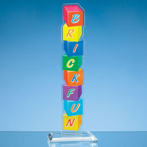 Bespoke Freestanding Acrylic Award 75mm X 150mm With Acrylic Base