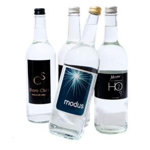 Personalised Bottled Water in a Glass Bottle